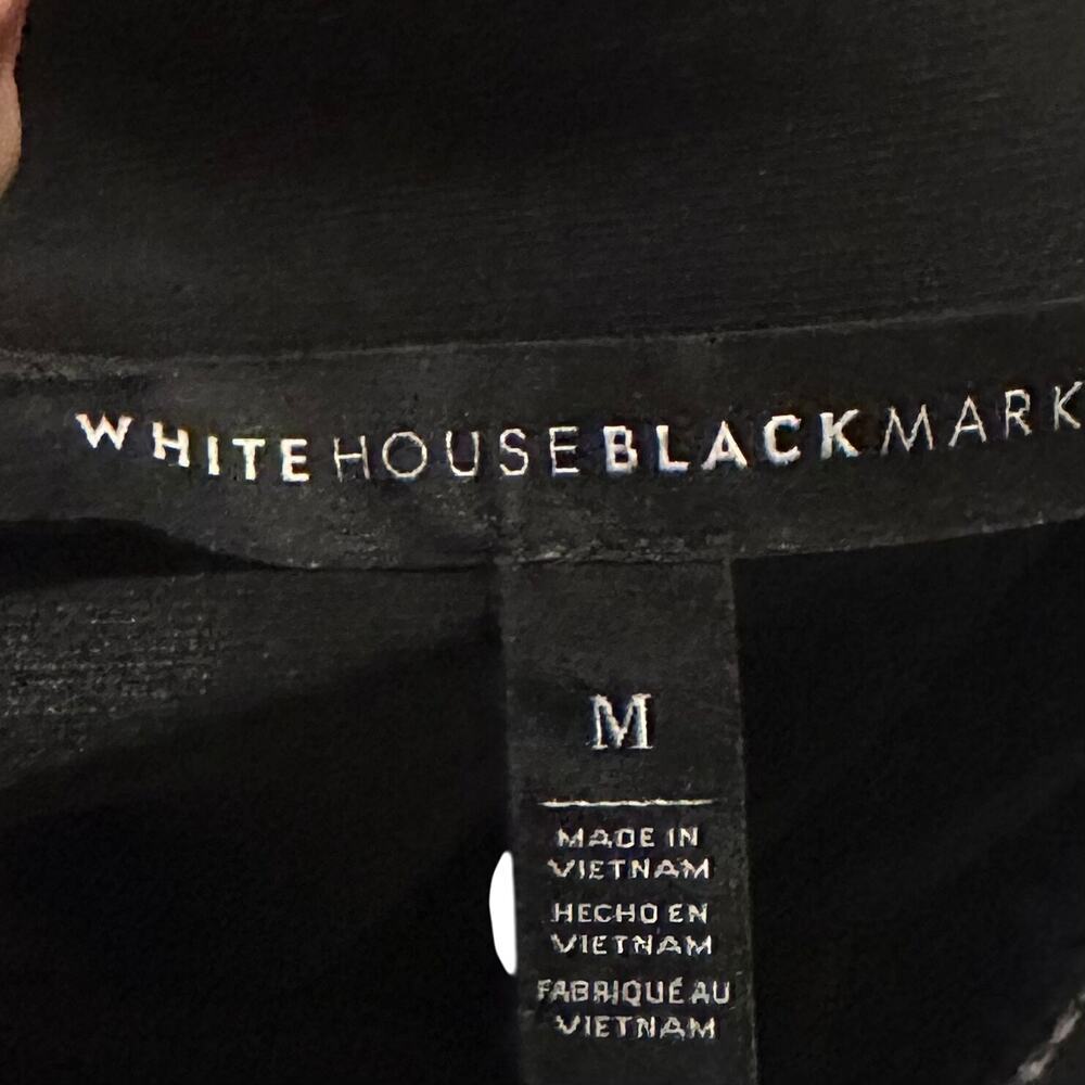 White House Black Market Black Halter Embroidered Neckline Dress Women's Medium - Picture 2 of 8